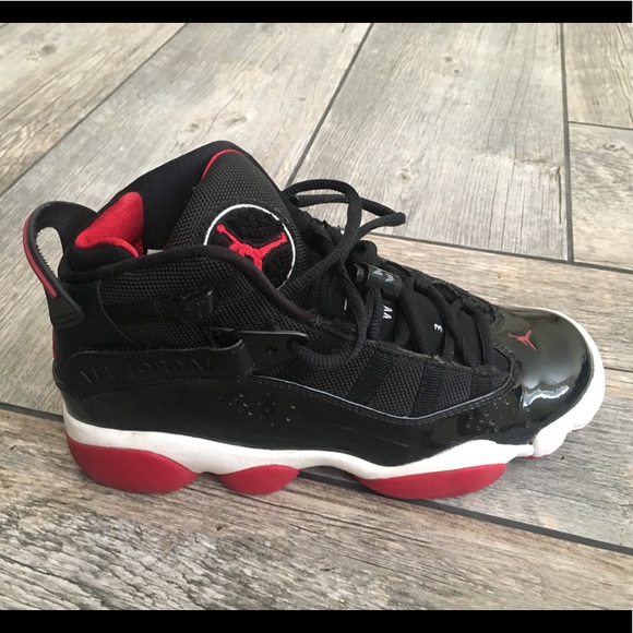 Nike Youth Jordans 6 Rings Size 5 black/red/white - Picture 6 of 11